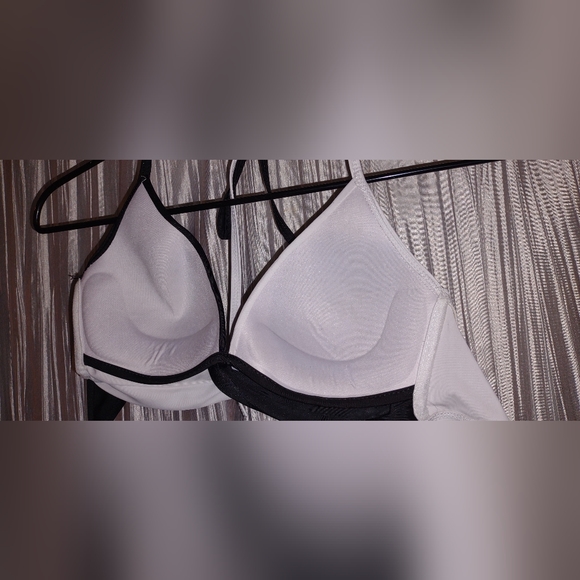 black & white bikini top with striped Victoria Secret Unforgettable bottom - Picture 9 of 15